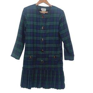 Jodi Michaels VTG Retro Y2K Drop Waist Plaid Pleated Skirt Academia Preppy Sz 9